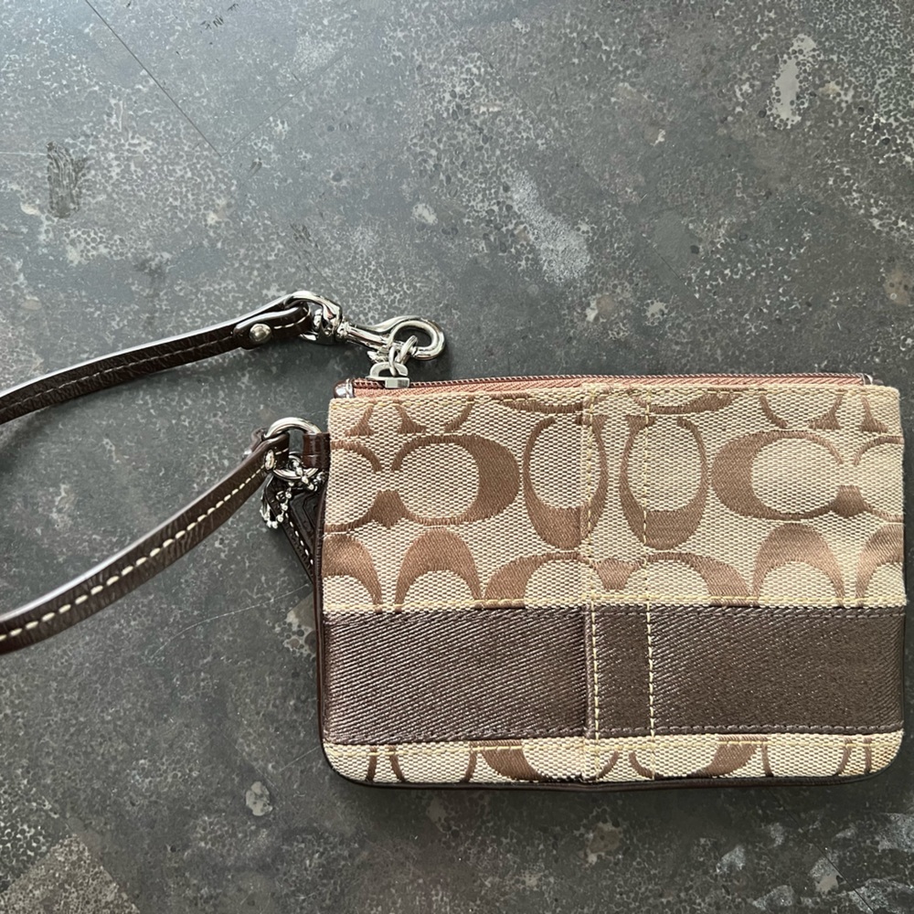 Brown coach wristlet